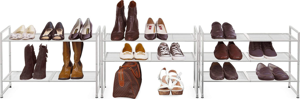 3-Tier Stackable Shoe Shelves Storage Utility Rack, Silver C1526