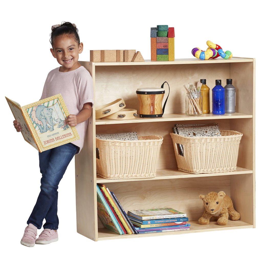Birch 3-Shelf Storage Cabinet with Back 36in H A652