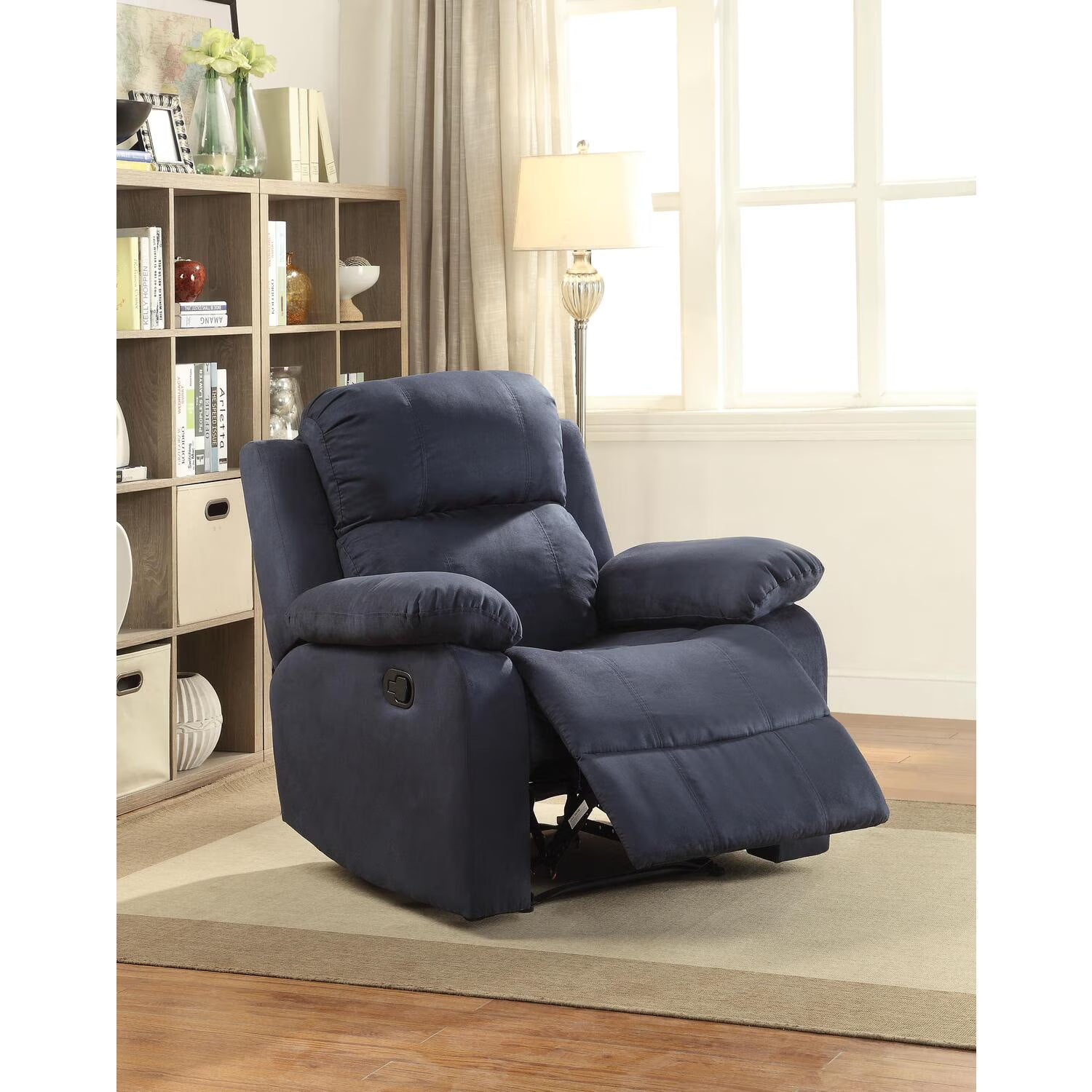 Blue Upholstered Motion Recliner Q41206