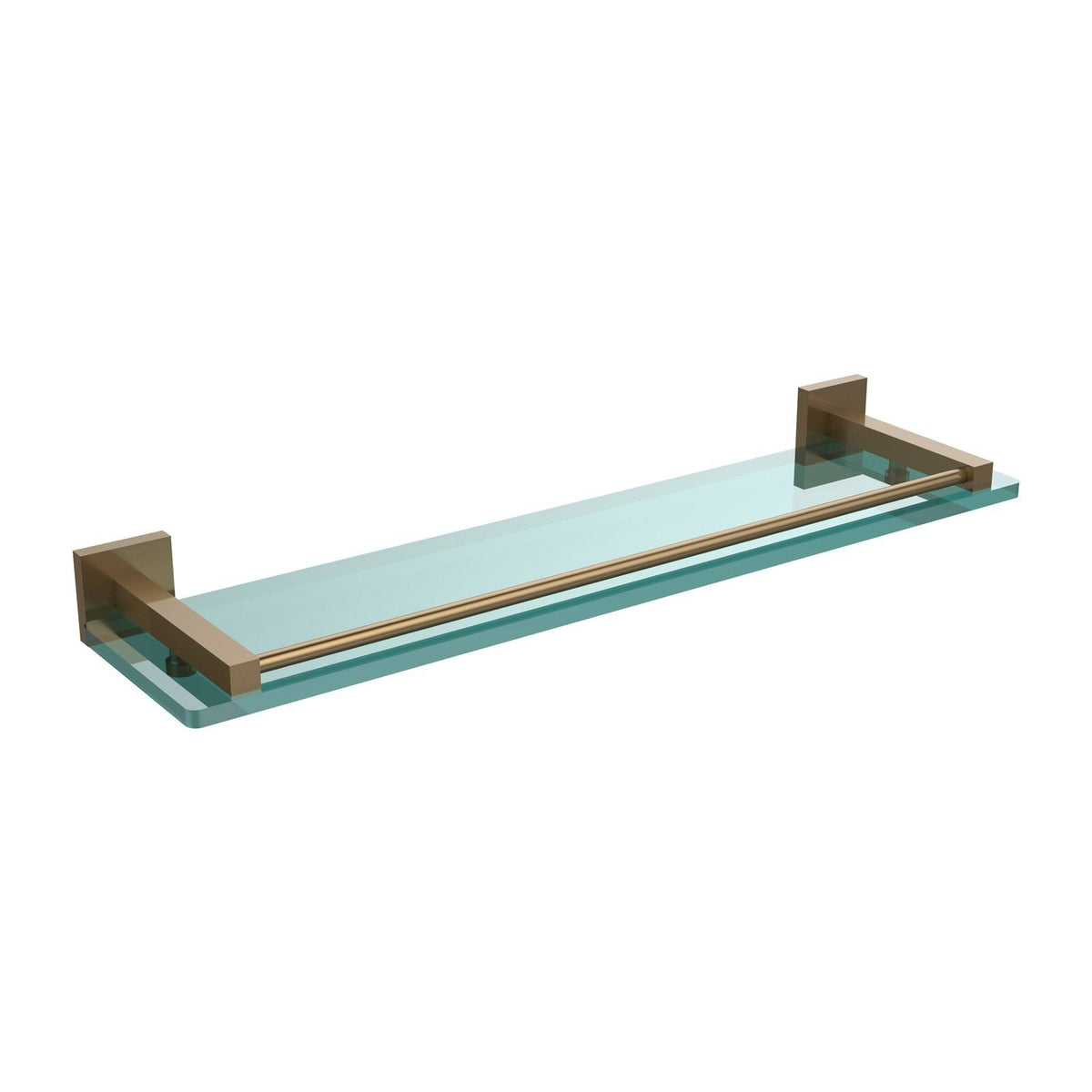 Brushed Bronze Glass Shelf with Gallery Rail P11056