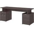 72w Desk with Drawers and Small Storage Cabinet, Storm Gray I2612
