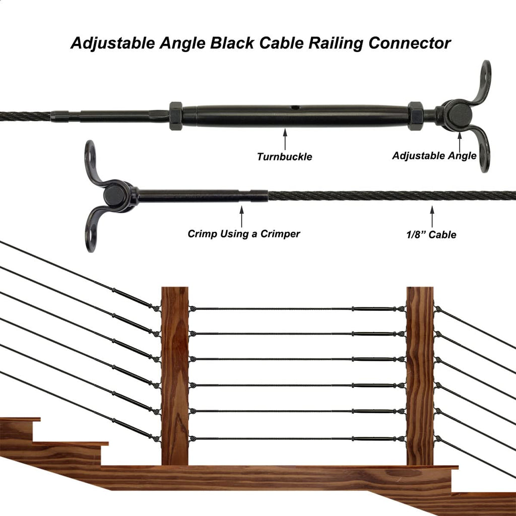 Black Cable Railing Hardware Kit, 10 Pairs B443180