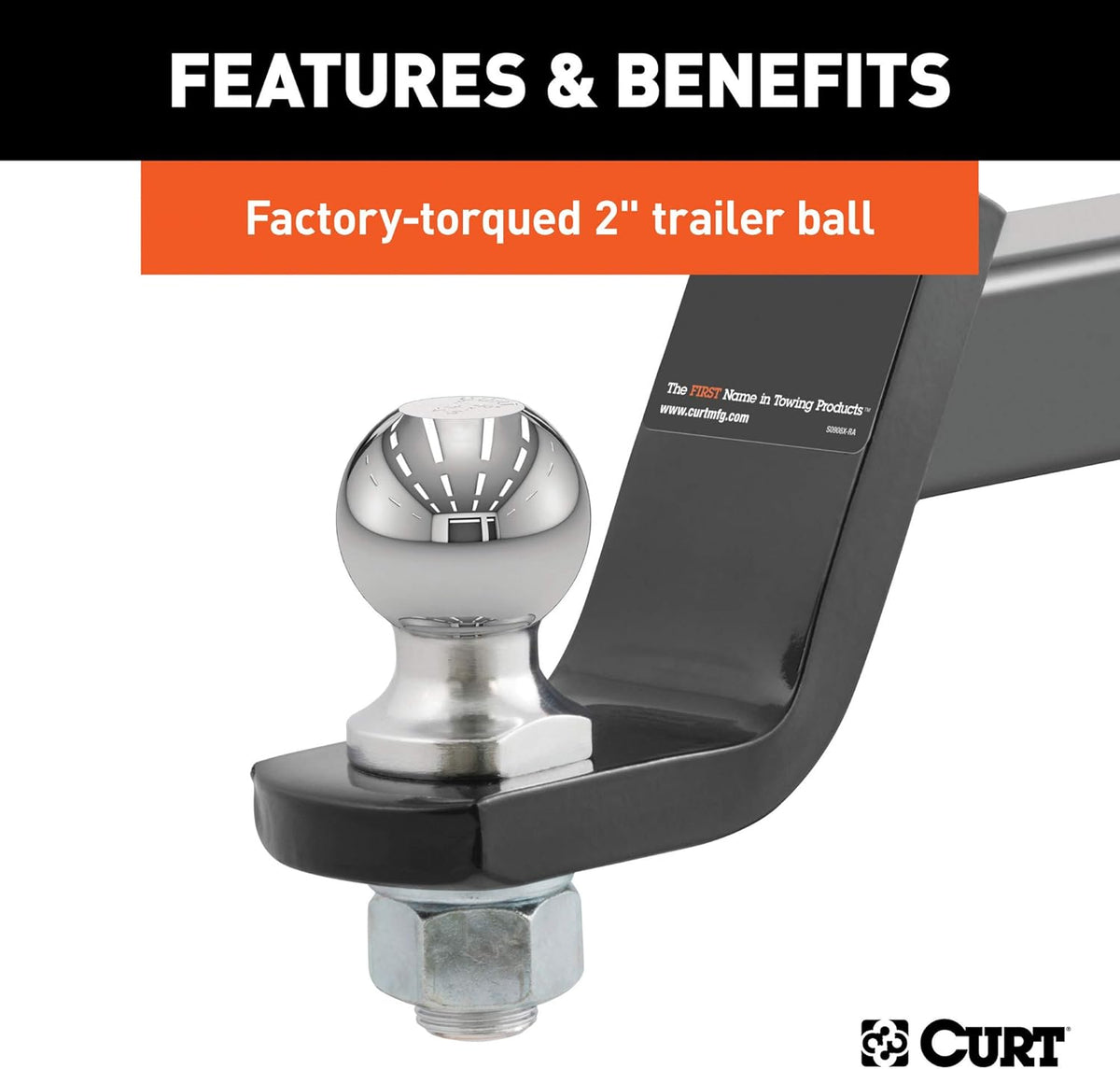 Trailer Hitch Mount, 2-Inch Ball, Lock, 7,500 lbs, Pack of 2 M447974