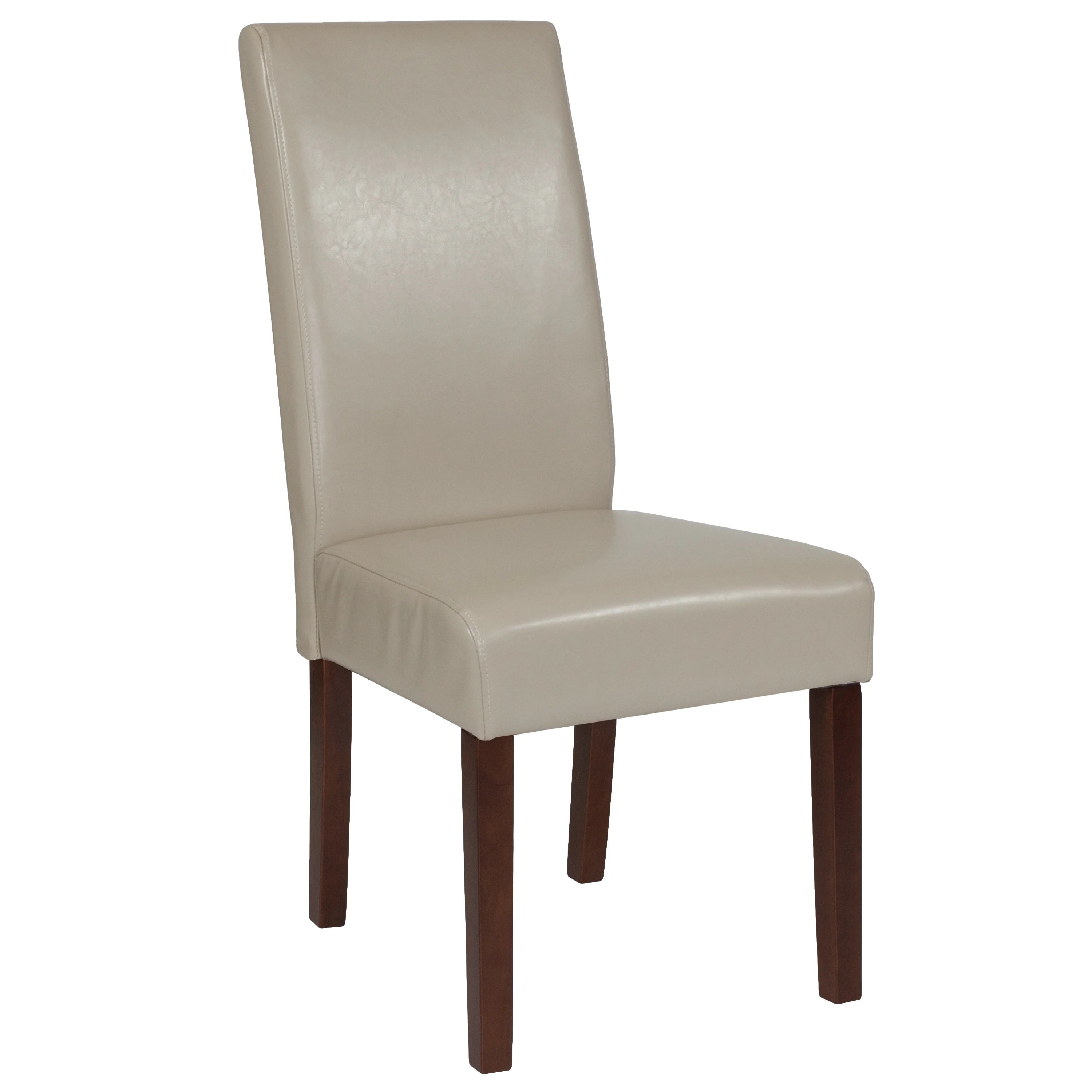 Beige Faux Leather Panel Back Parsons Dining Chair, Set of 4 G5100