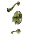 Antique Brass Tub and Shower Faucet V3428
