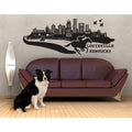 Green 79in x 31in Cityscape Wall Decal D21070