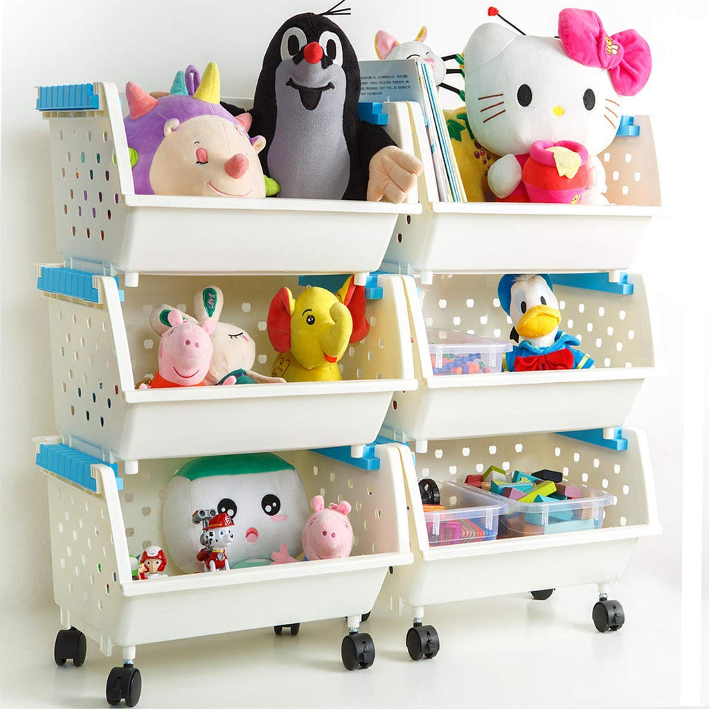 4 Baskets Kids' Toys Storage Organizer with Wheels R913448