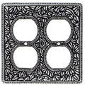 Antique Silver 2-Gang Duplex Outlet Wall Plate Q2766