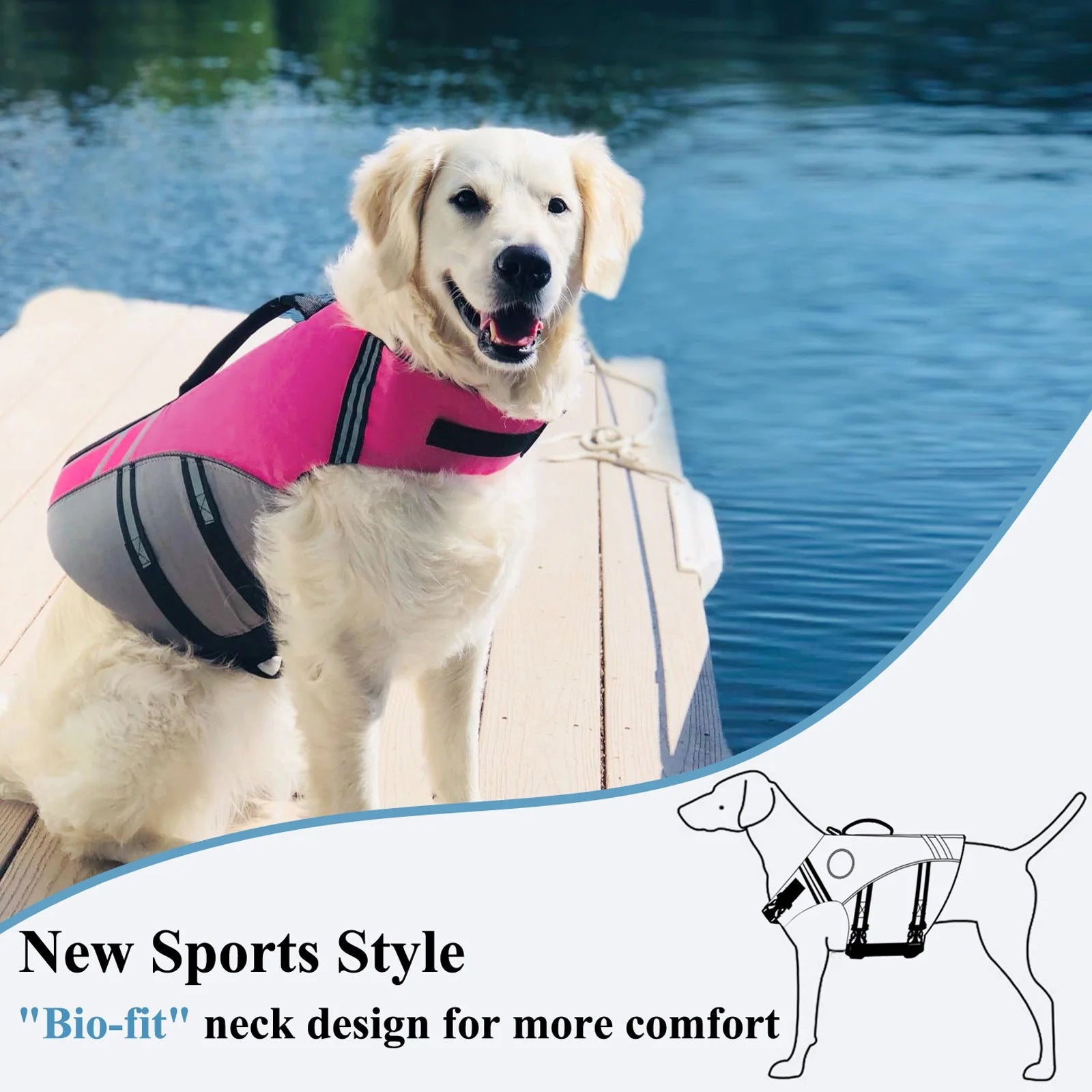 Pink Large Dog Life Jacket Vest D617419