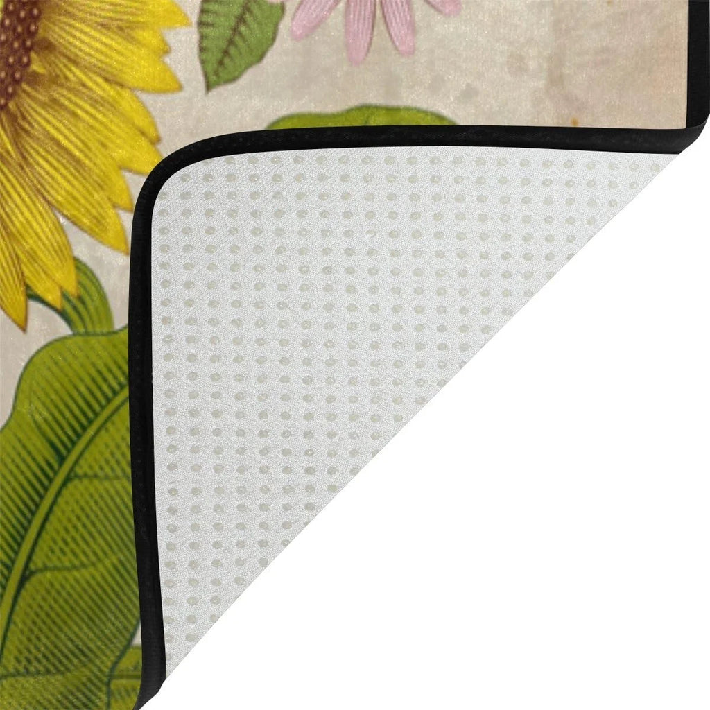 Honey Bees and Wildflowers Lightweight Carpet Mats, 6'8" x 4'10" Area Soft Rugs Floor Mat Rug J889935