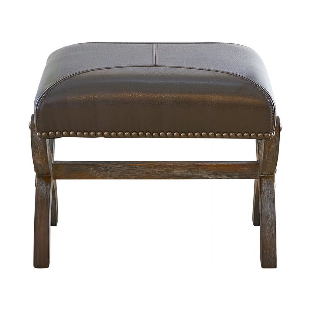 Gray Leather Chair & Ottoman Set B876