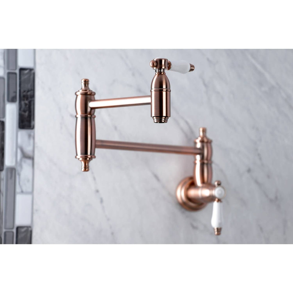 Brushed Nickel Wall Mount Pot Filler Kitchen Faucet A985424
