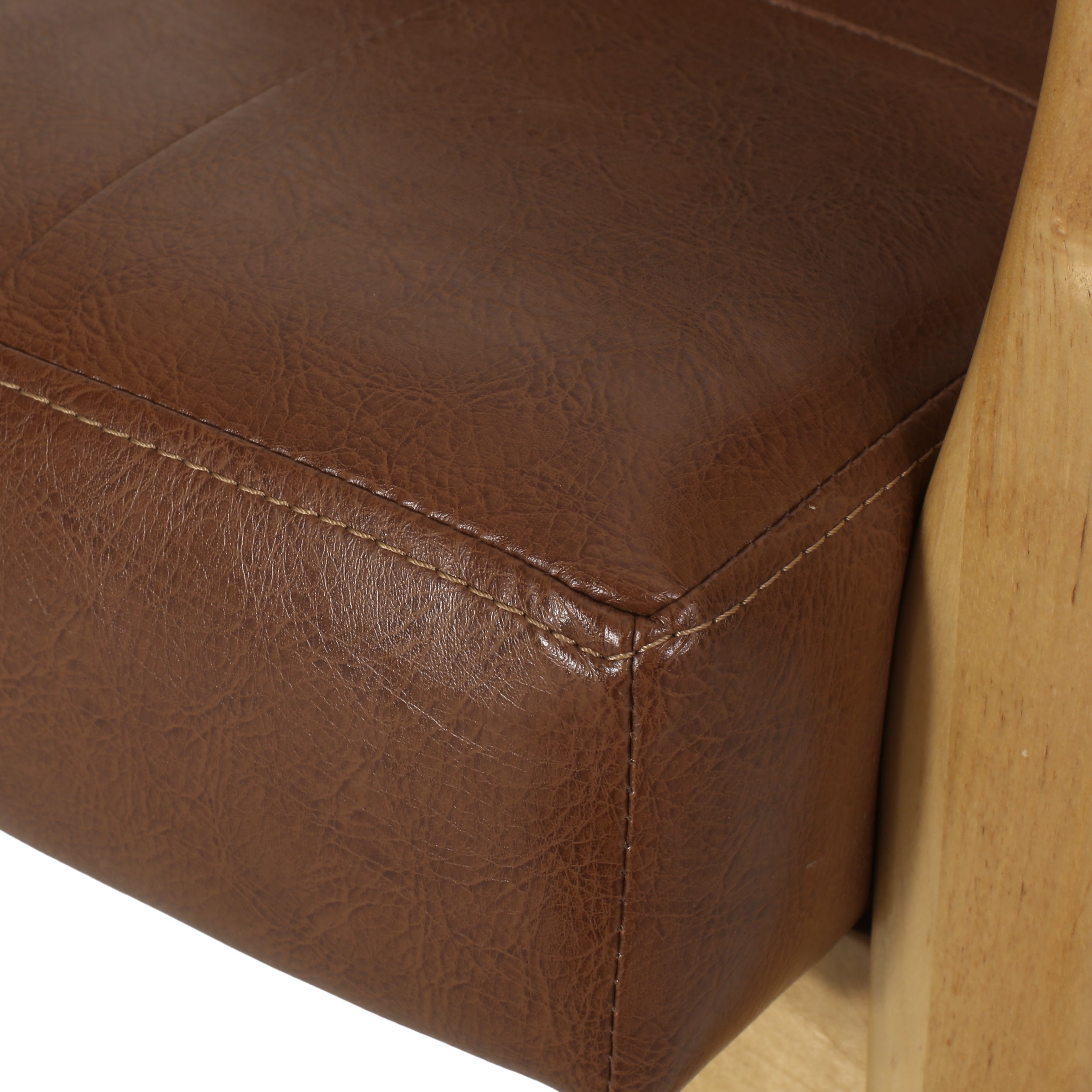 Cognac Brown Faux Leather Club Chair B275