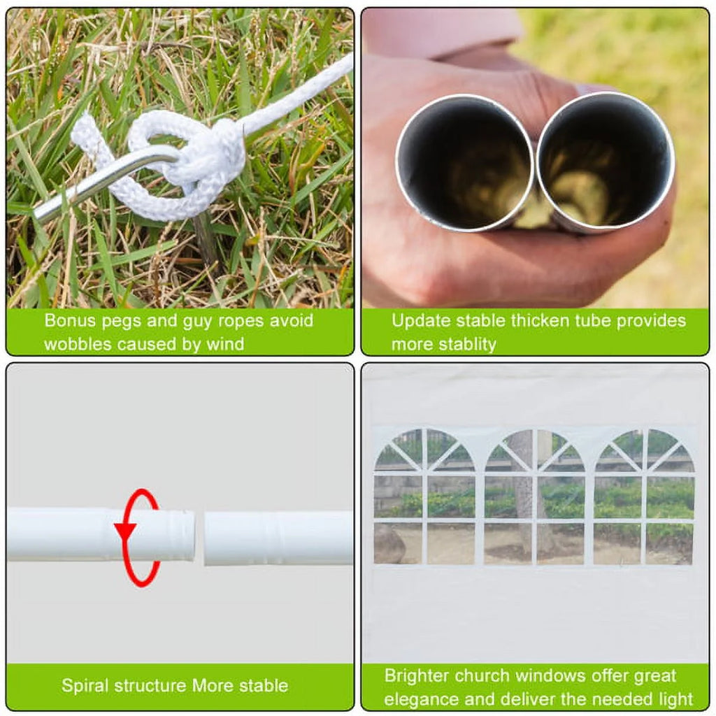 3 x 3m Three Sides Waterproof Tent White G9762