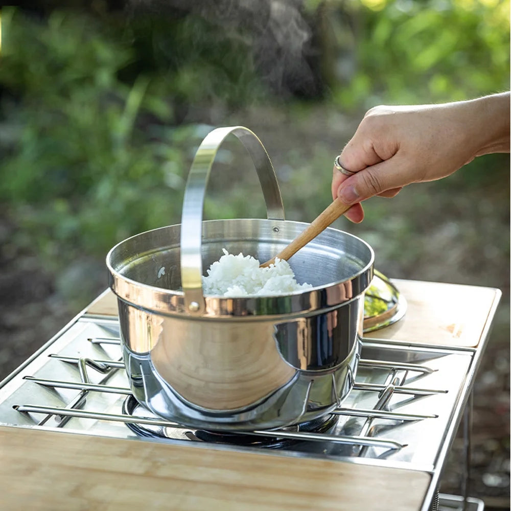 Folding Handle Camping Rice Cooker Soup Pot B3177