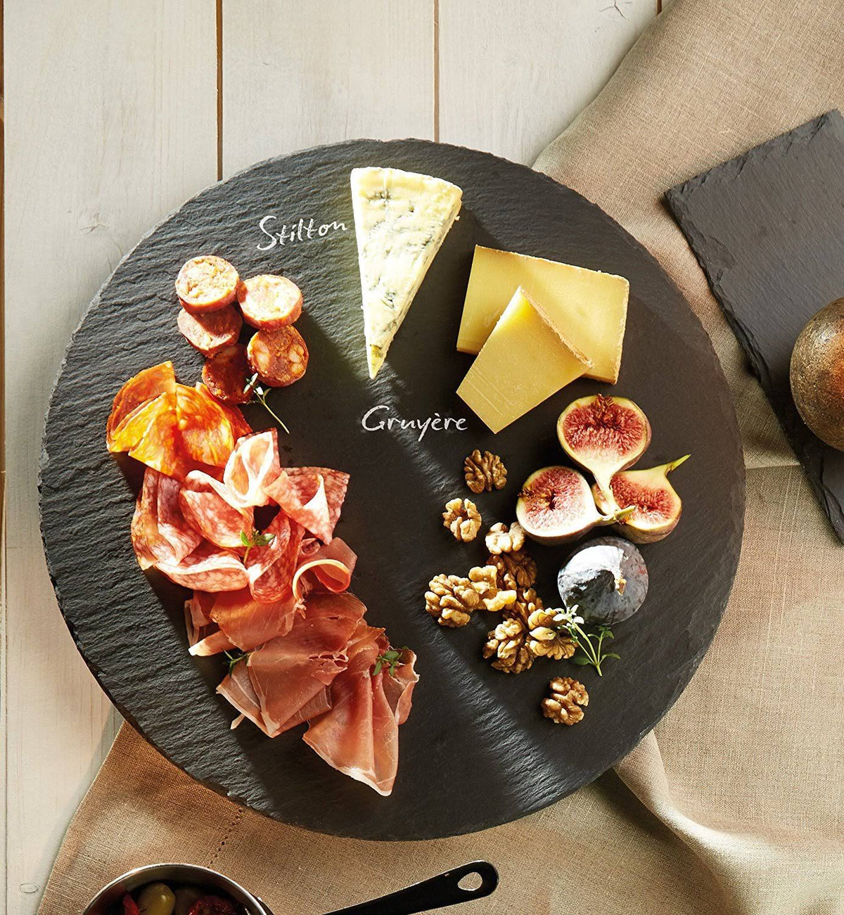 Slate Lazy Susan Turntable Platter, 35 cm D4110
