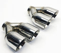 3.50" Outlet 9.50" long 2.50" Inlet Weld On Dual Slant Stainless Exhaust Tip E935147