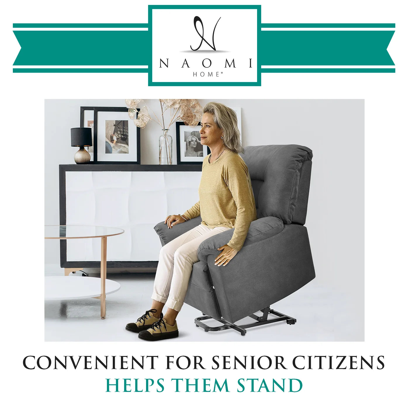 Gray Electric Lift Recliner Chair with Footrest N130143