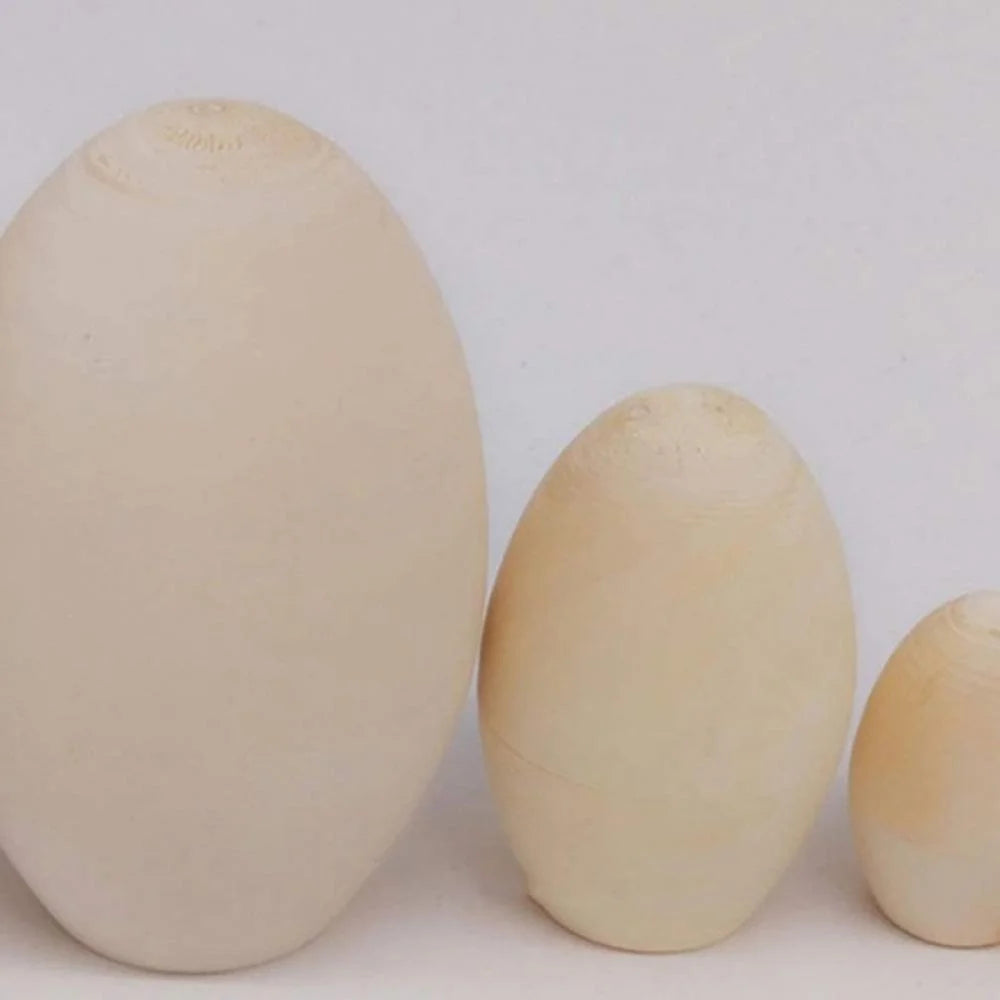 Unpainted Blank Wooden Matryoshka Dolls Set 5 Pieces M255