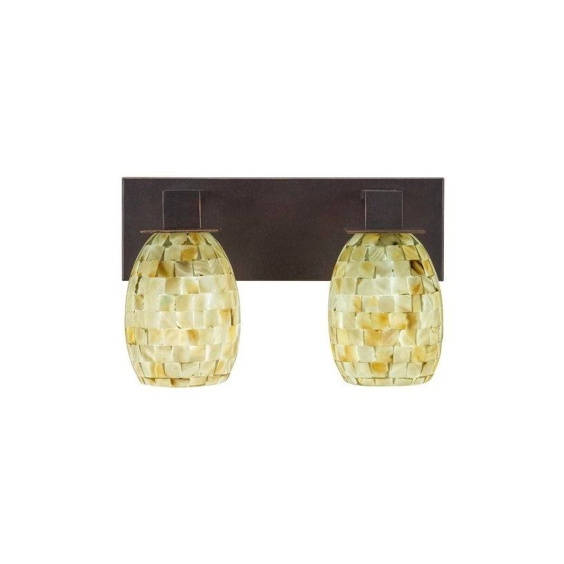Two Light Bath Bar Dark Granite Finish with White Muslin Glass G311483