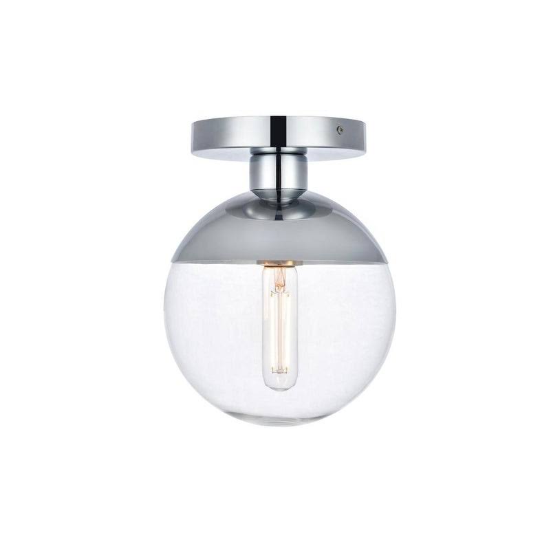 Clear Glass 1-Light Flush Mount Chrome R414280