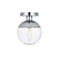 Clear Glass 1-Light Flush Mount Chrome R414280