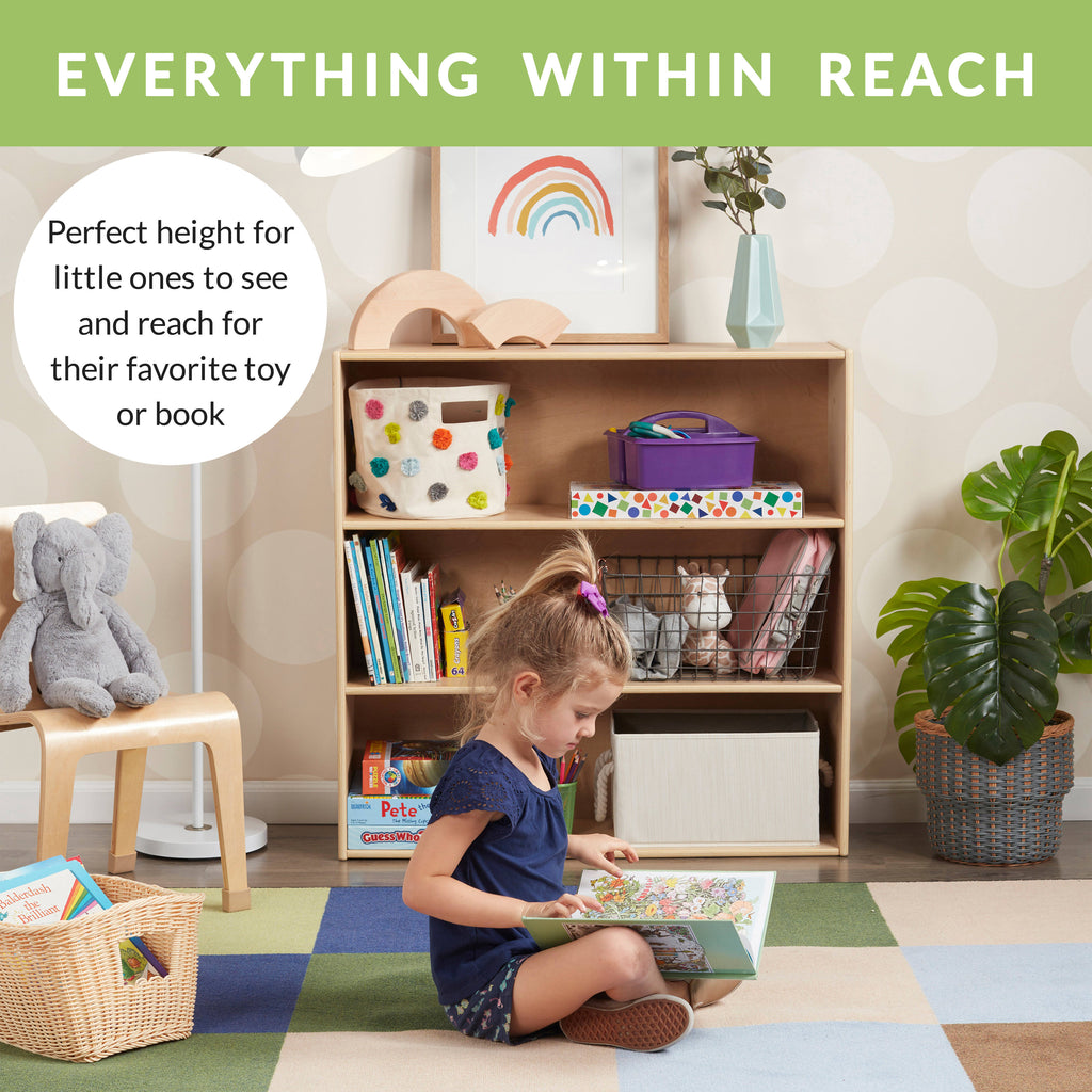 Birch 3-Shelf Storage Cabinet with Back 36in H A652