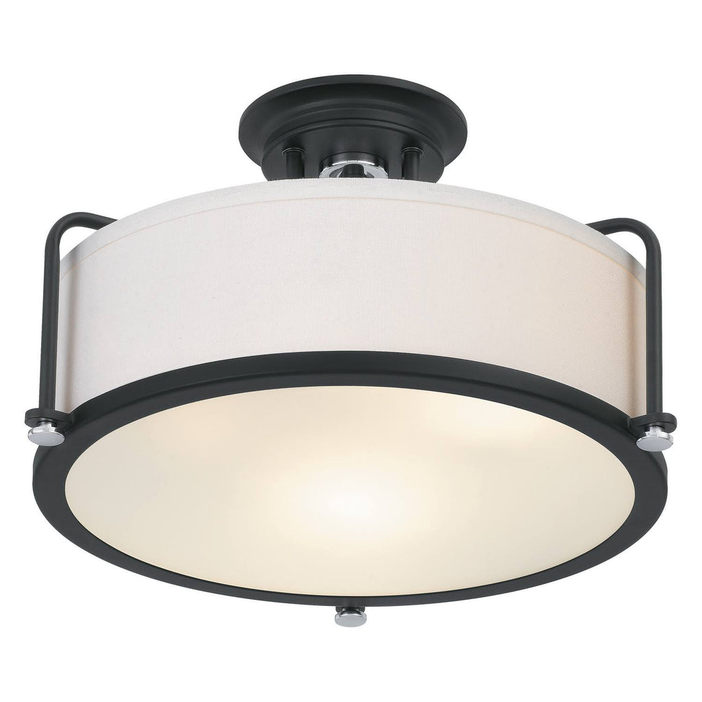 Earth Black 3-Light Semi-Flush Mount C7967