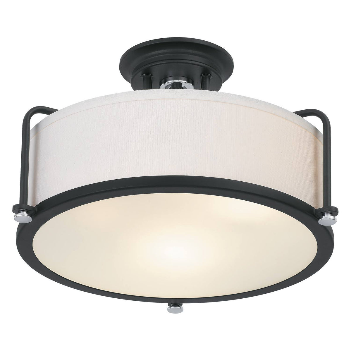 Earth Black 3-Light Semi-Flush Mount C7967