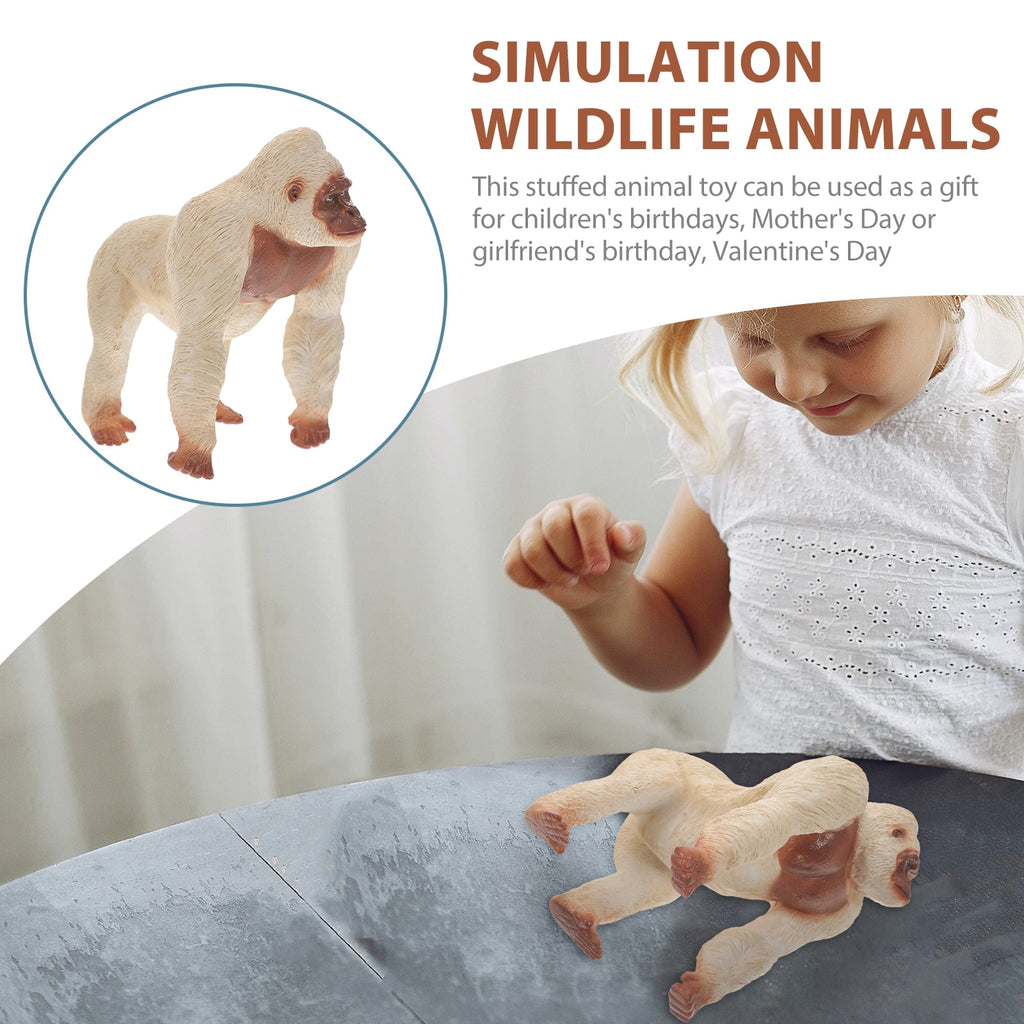 Mini Gorilla Chimpanzee Orangutan Toy Figurine White Plastic X84224