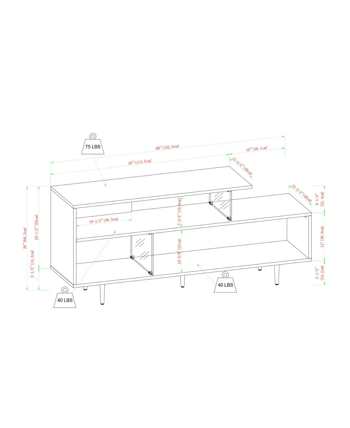 Dark Brown Wood and Glass Console I94148
