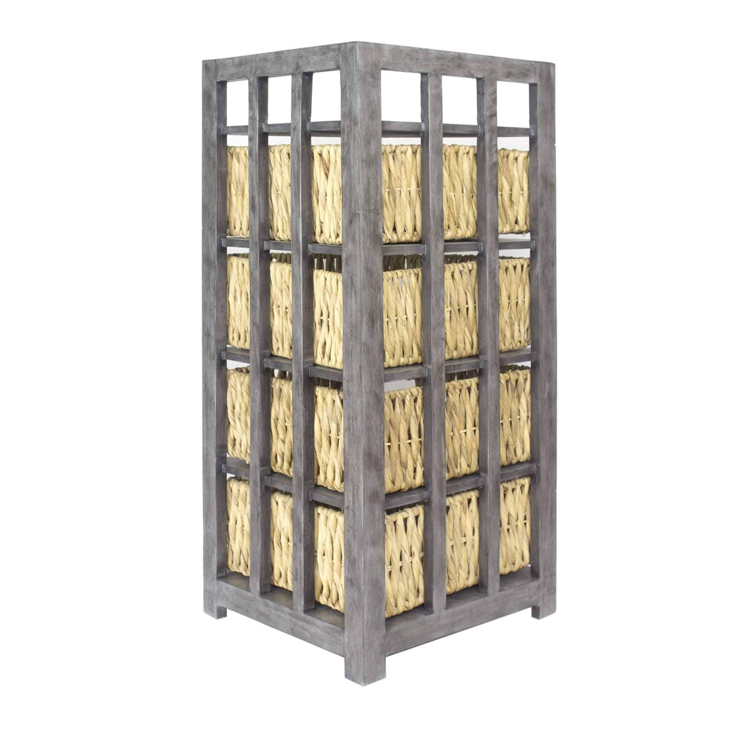 Brown Wood MDF Storage Cabinet with 4 Baskets S29652