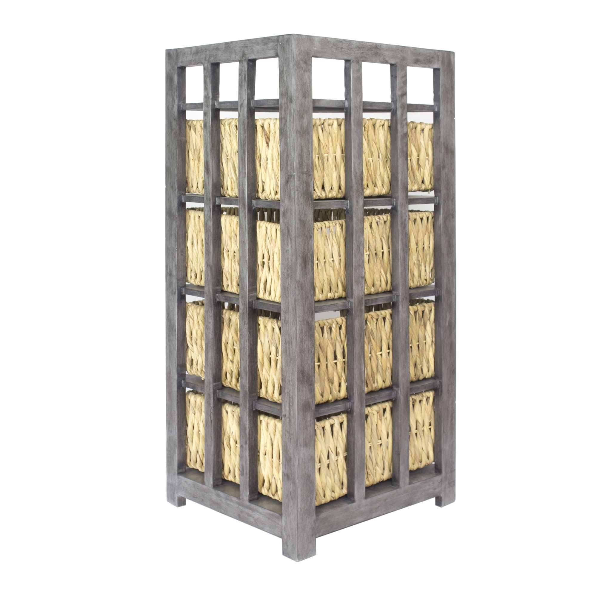 Brown Wood MDF Storage Cabinet with 4 Baskets S29652