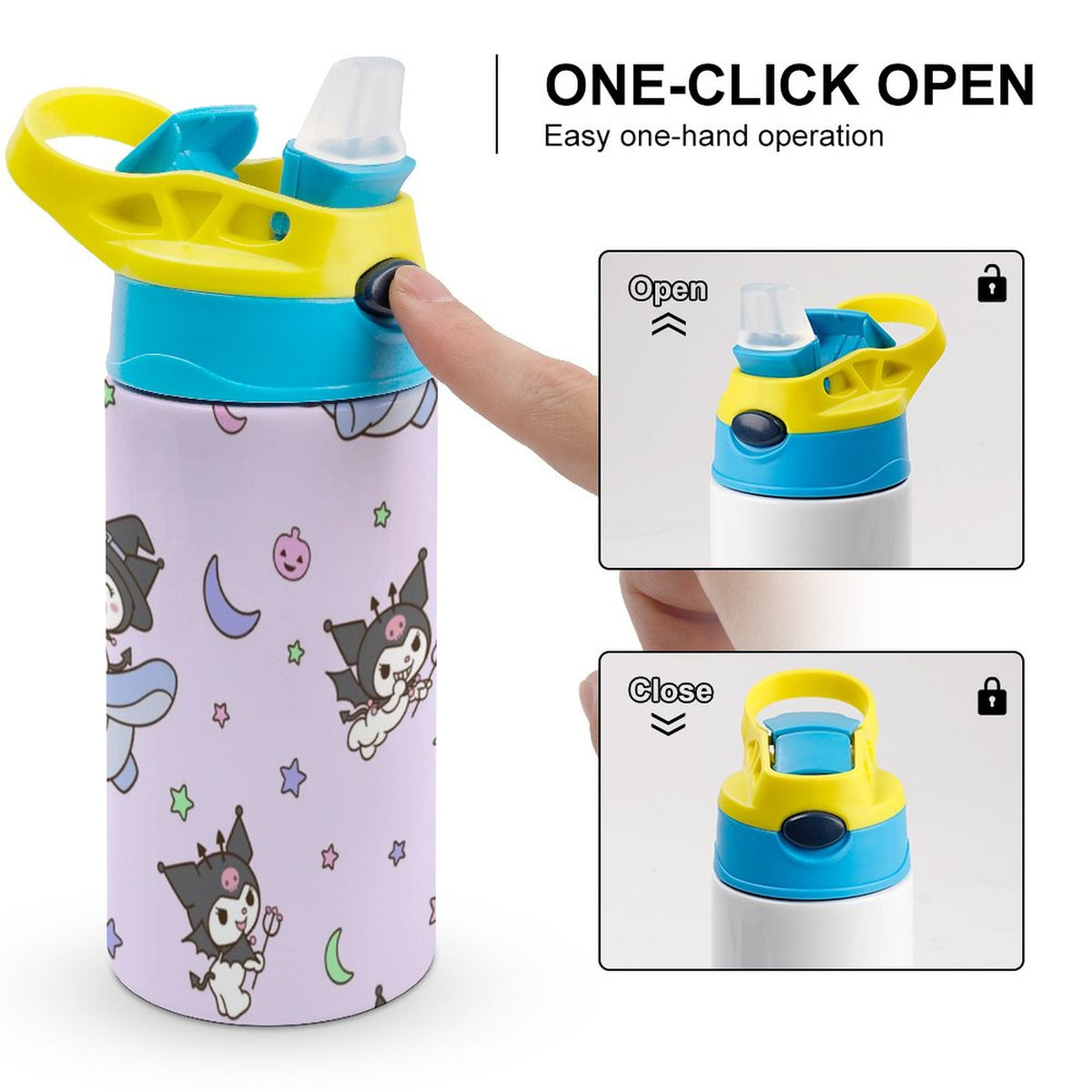 Children's Vacuum Insulated Stainless Steel Water Bottle With Straw C39065