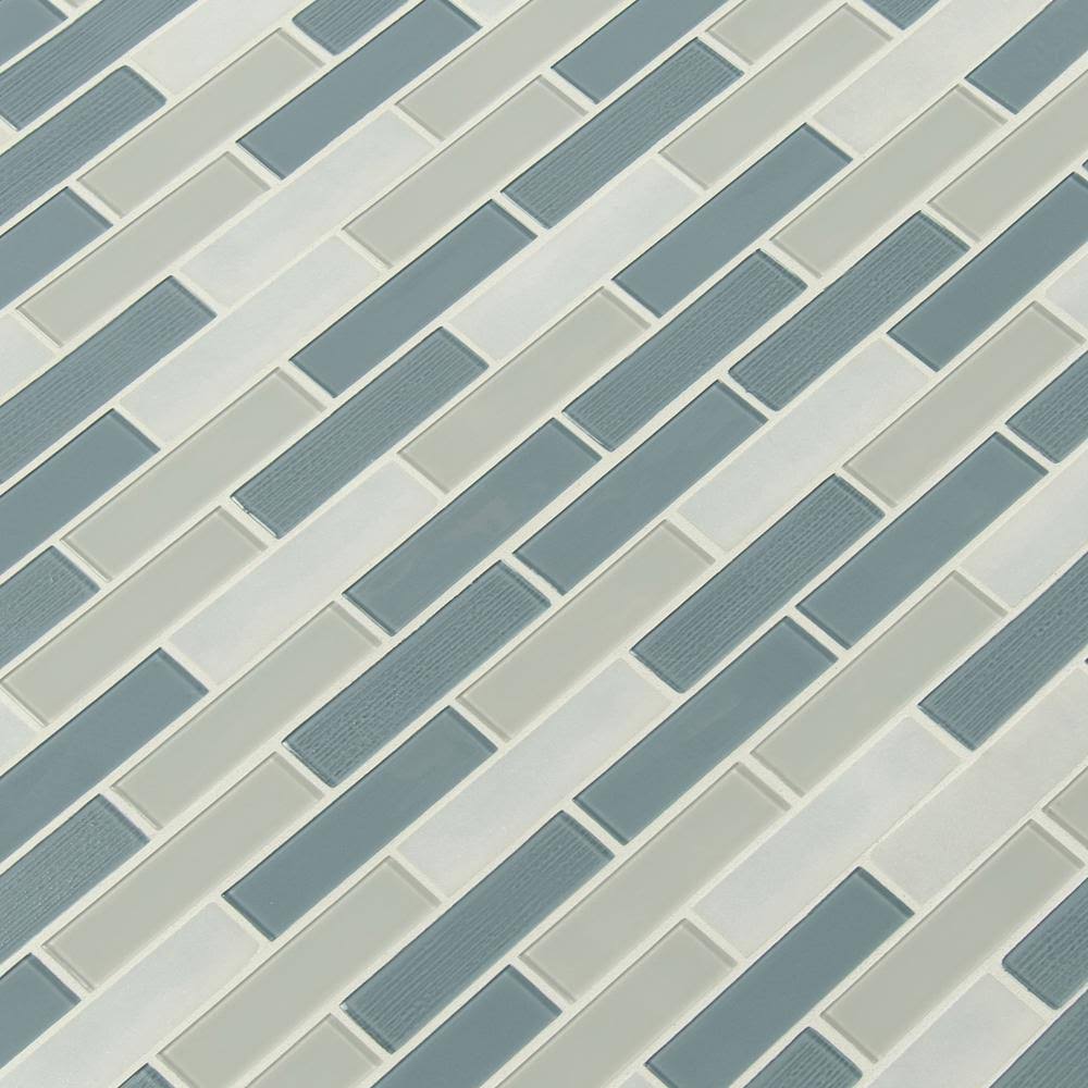 Textured Stone Glass Mesh-Mounted Mosaic Tile Q872