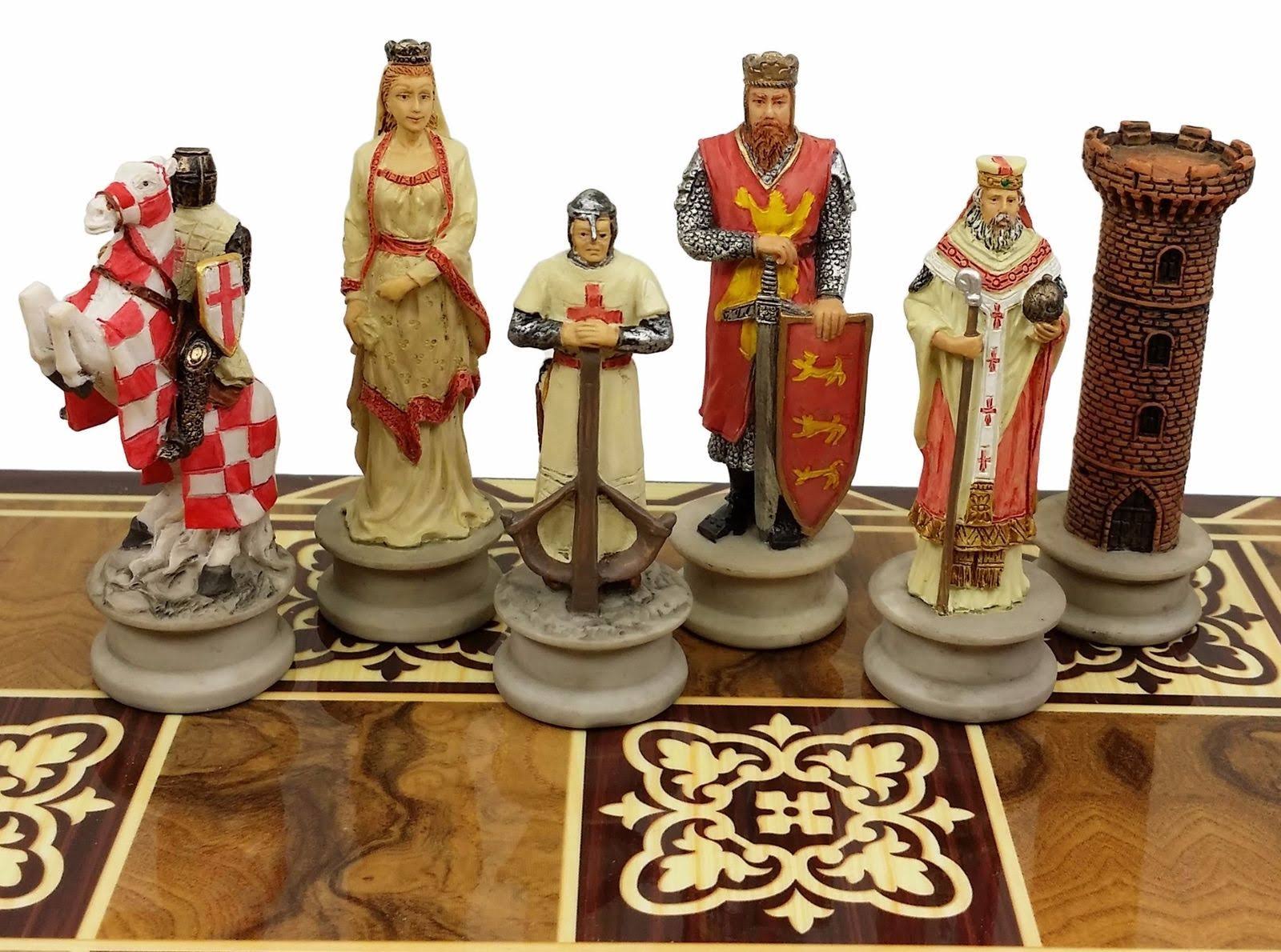 Medieval Times Crusades King Richard The Lionheart Knight Chess Men Set X710