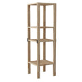Natural Solid Wood 3-Shelf Narrow Bookcase J182