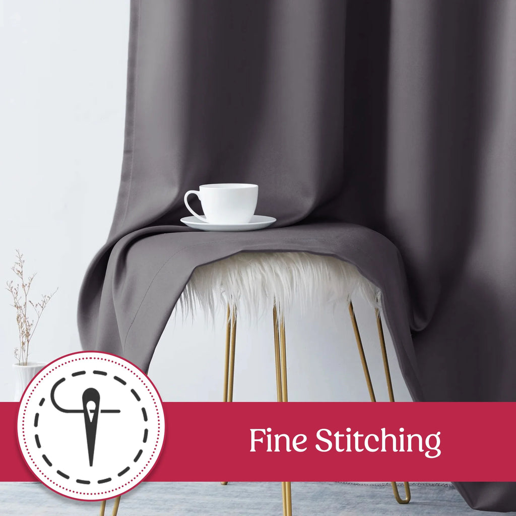 Gray Blackout Curtains Set of 2 52"x84" X539705