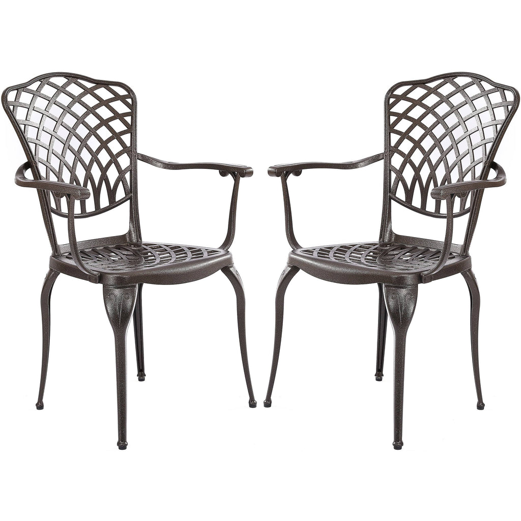 Bronze Decorative Aluminum Outdoor Dining Chairs (2-Pack) G540