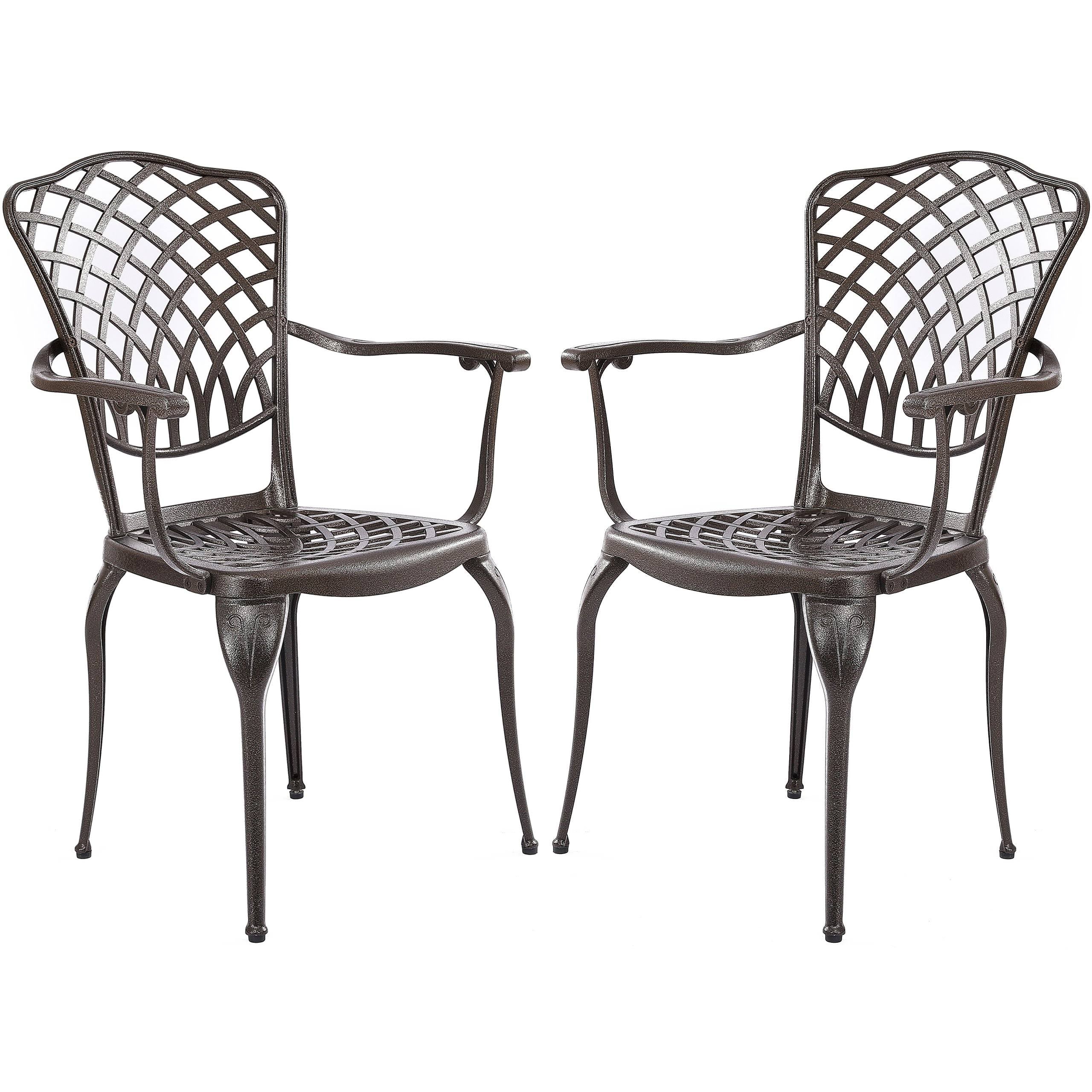 Bronze Decorative Aluminum Outdoor Dining Chairs (2-Pack) G540