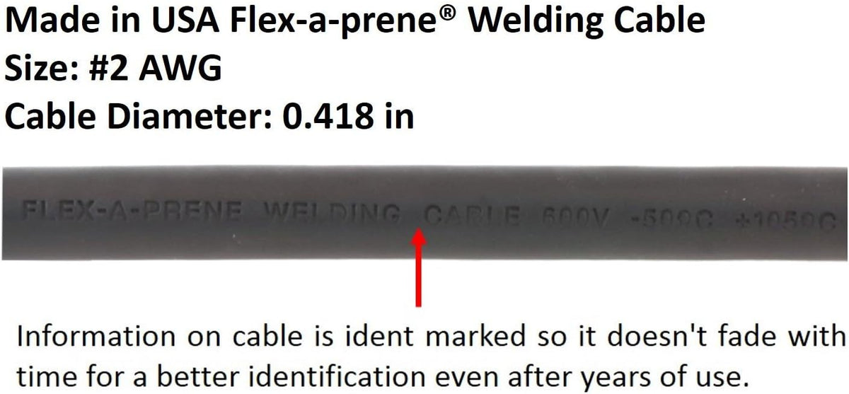 200 Amp Welding Leads Assembly Set with Dinse Connector, #2 AWG Cable, 15 Feet Each Lead J4491