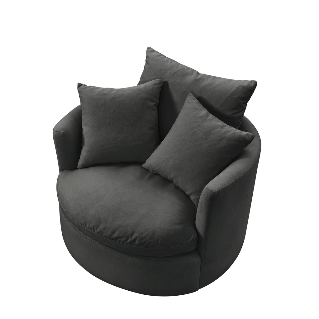 Charcoal Linen 360 Swivel Accent Chair C422