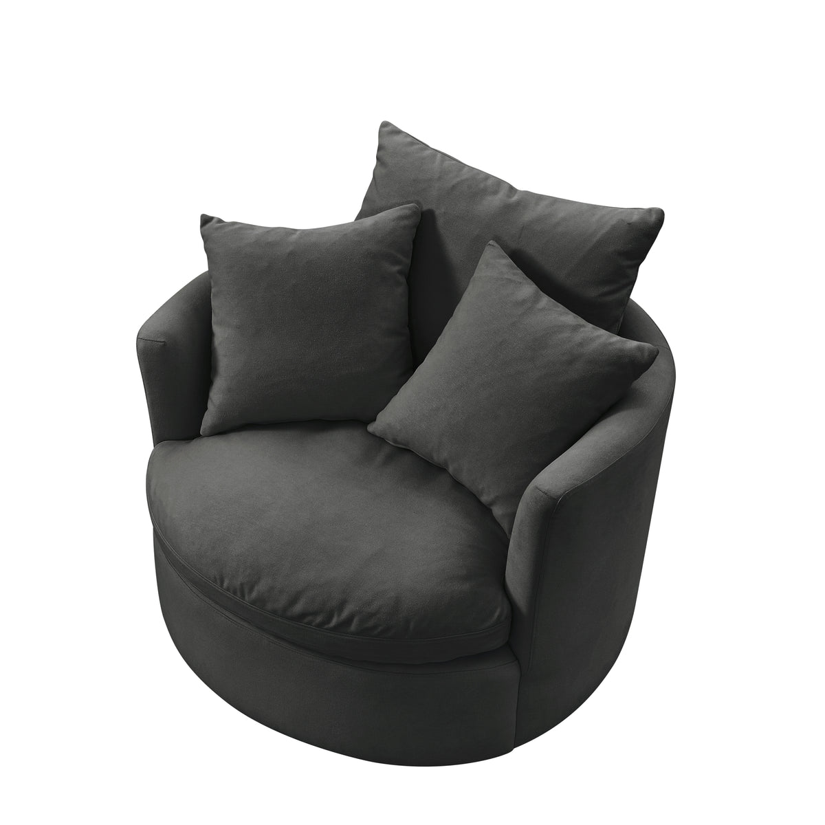 Charcoal Linen 360 Swivel Accent Chair C422