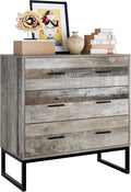 3 Drawer Solid Wood Frame Metal Legs Dresser S516