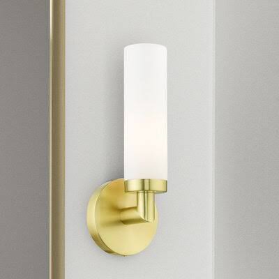 Satin Brass 1-Light Bath Sconce T23382