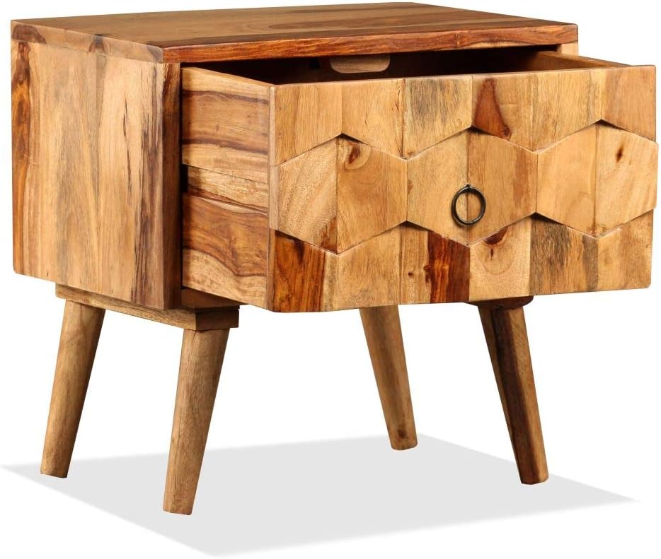 Solid Sheesham Wood Bedside Cabinet with 1 Drawer P5043