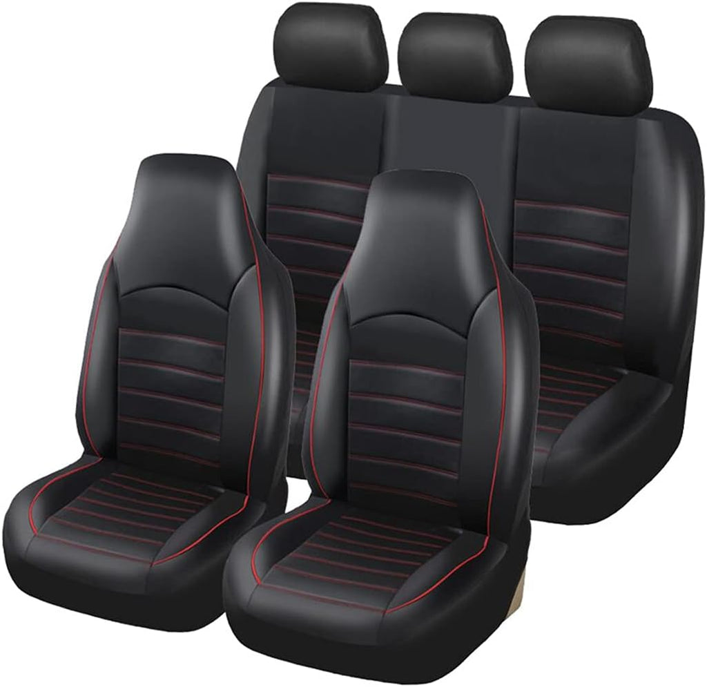 Gray PU Leather Full Set Car Seat Covers T63836