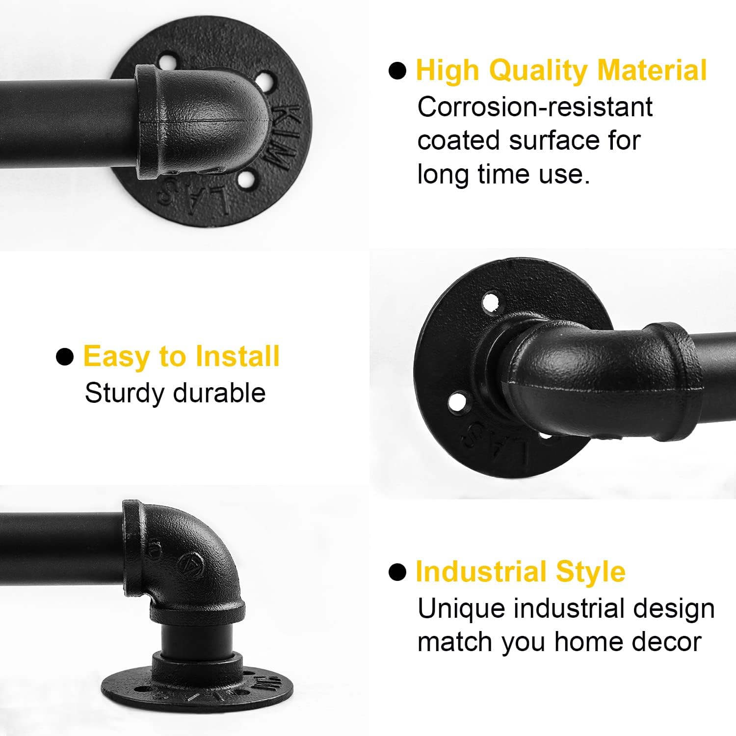 Black Galvanized Metal Stair Handrail O942491