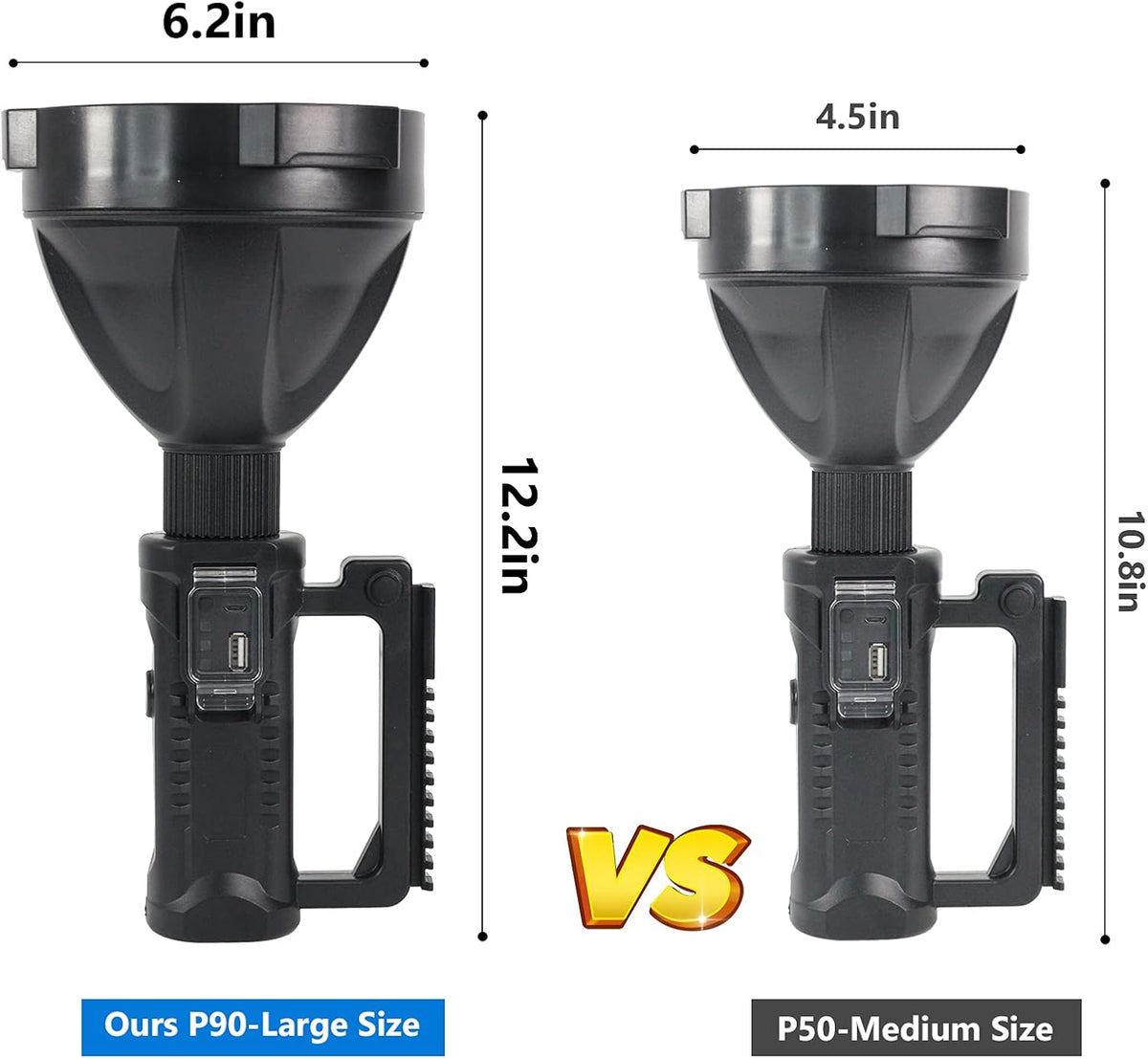 Rechargeable LED Spotlight Flashlight 90000 Lumens with Tripod L43385