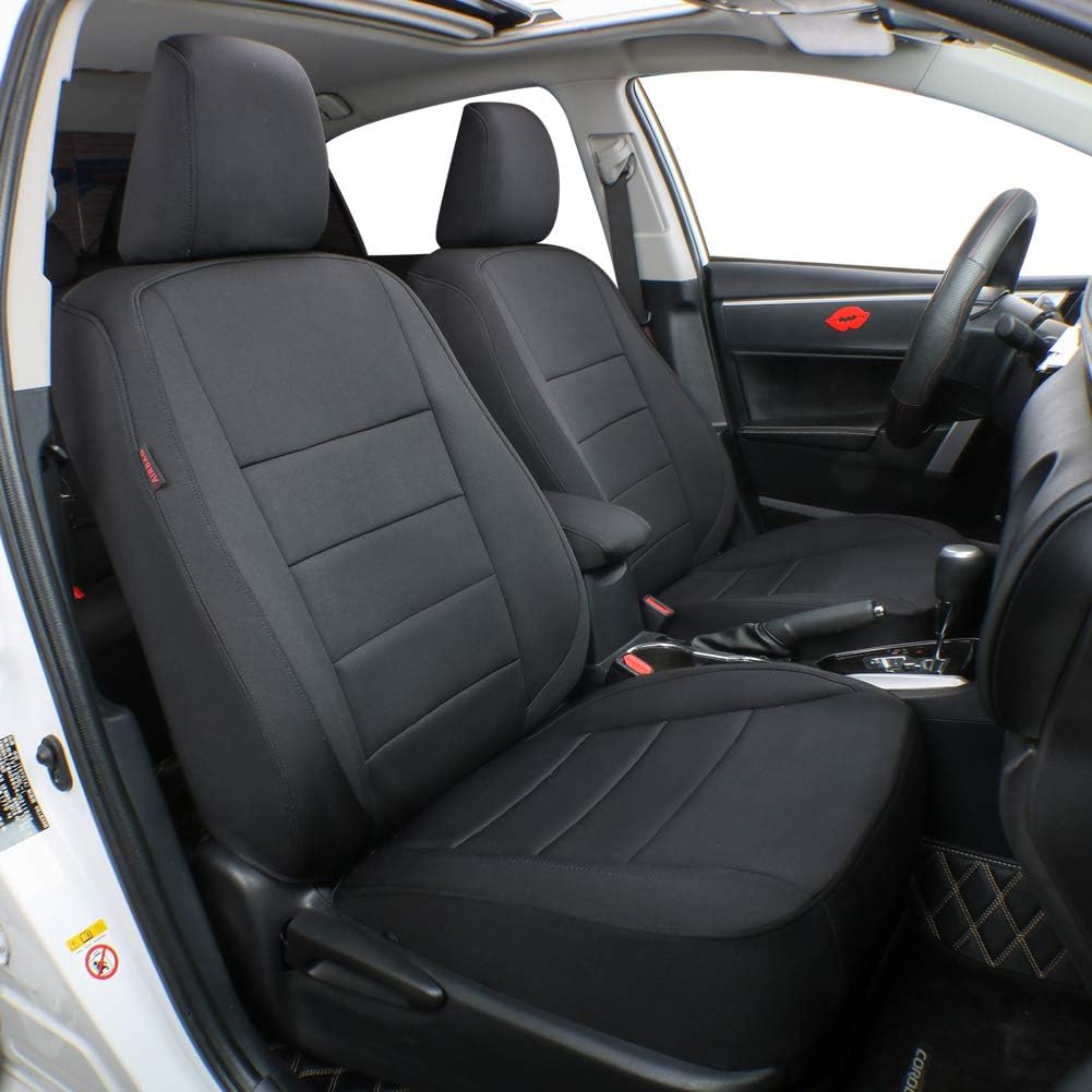 Black/Gray Leatherette Car Seat Covers X821